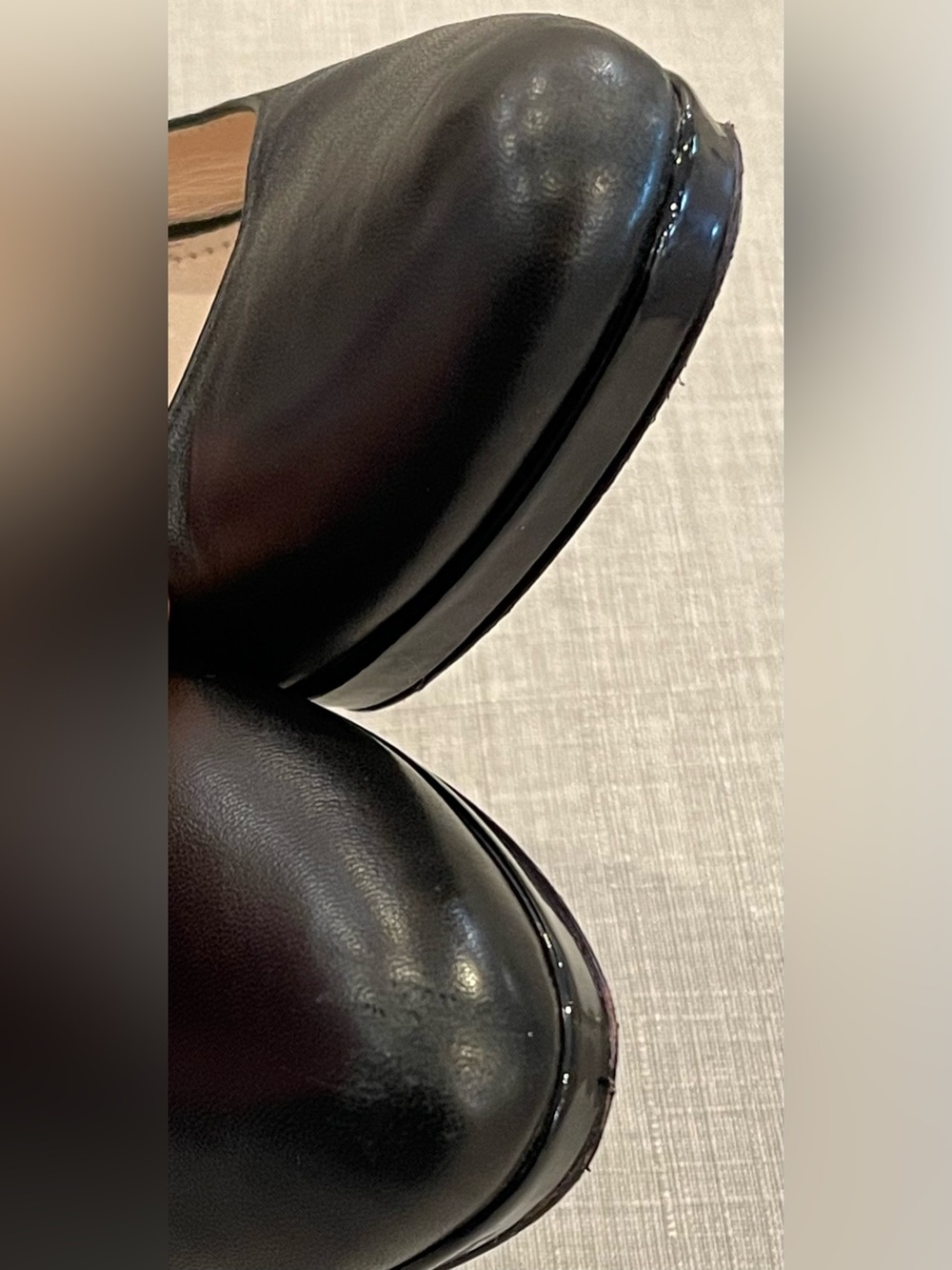 Prada black leather almond toe heels size 40 patent platform and heels luxury - Picture 10 of 11